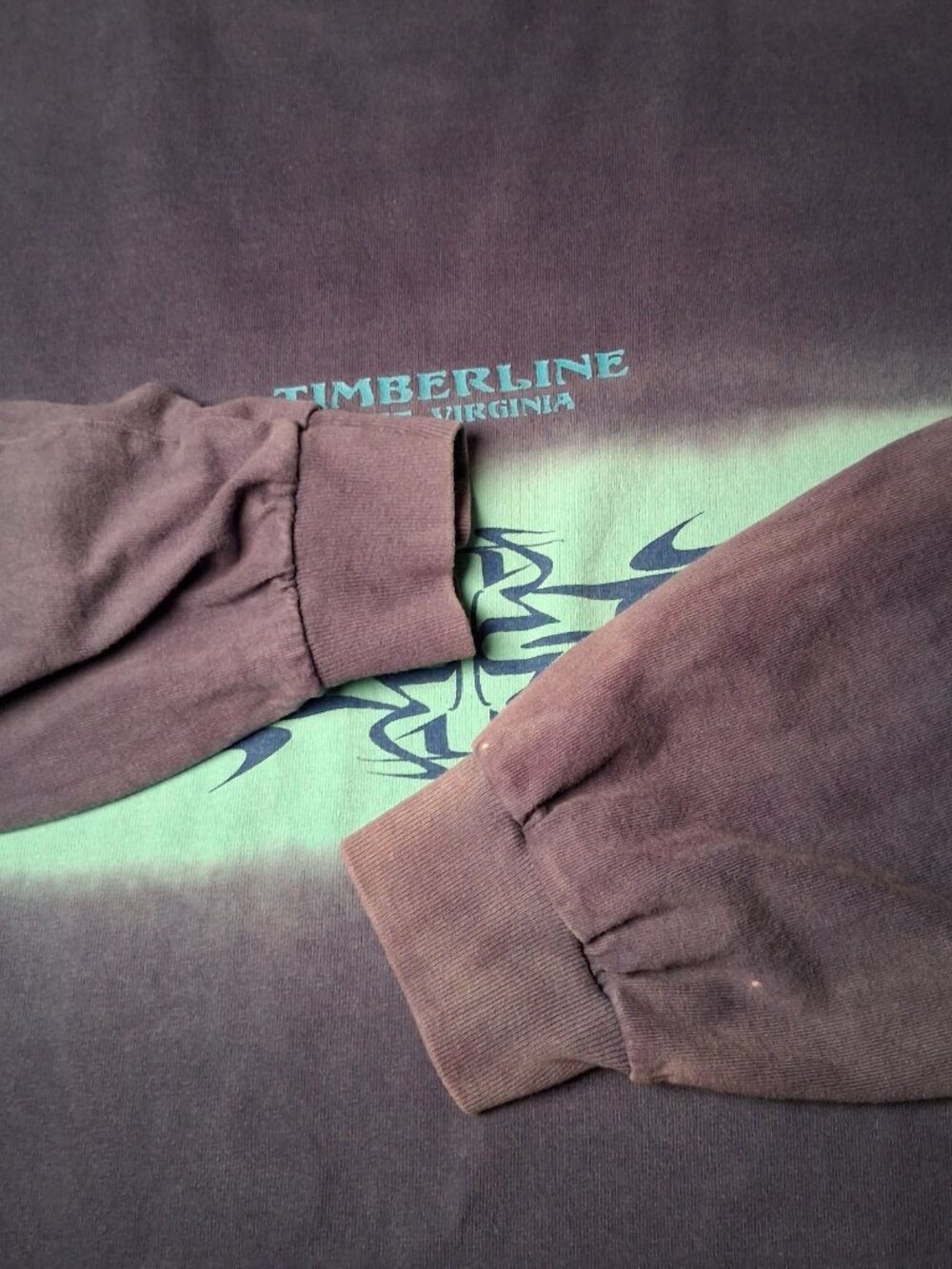 Vintage Y2K Timberline West Virginia Shirt XL Blue Tie Dye Ski Resort Snowboard - Picture 12 of 16